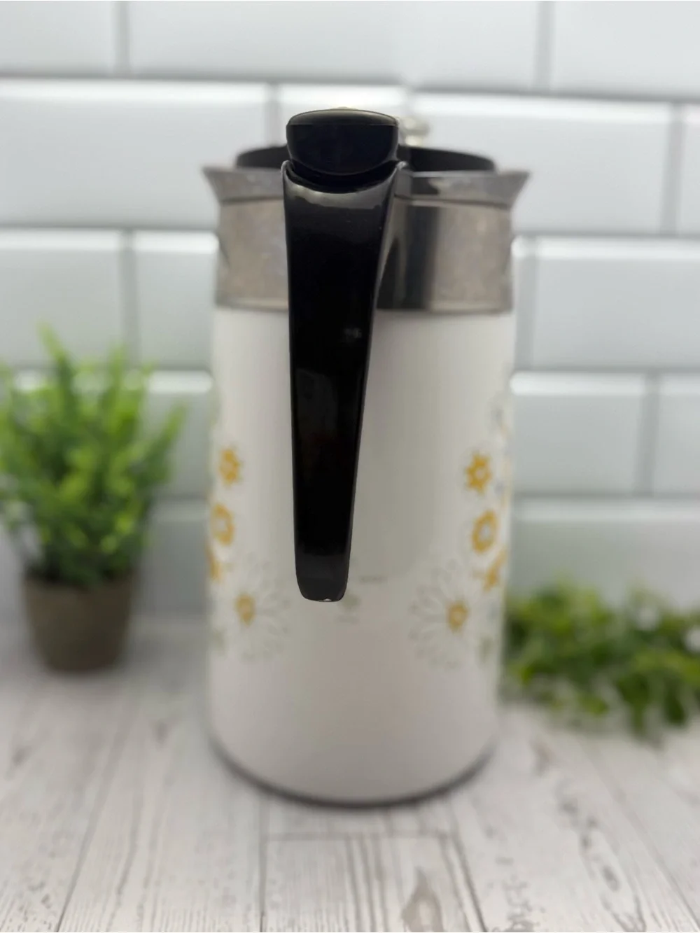 Vintage Corning Ware Floral Bouquet Percolator Coffee Pot 10 Cup Retro Decor
